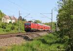 143 957 war am 09.05.22 mit dem RE 18 bei Porstendorf zu sehen.