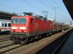 143 856-3 mit RB-Wagen in Koblenz.Dieser Zug wird als RB12767 nach Mainz fahren.(23.10.07)