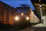 143 101 erhllt als RB91 (RB 39175)  RUHR-SIEG-BAHN  von Hagen nach Siegen den Abfahrauftrag Richtung Siegen. (07.12.07)