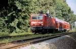 Im Herbst 2008 rollt 143 225-1 mit ihrer  S-Bahn  in den Bahnhof Leipzig - Leutzsch. Die Licht- und Schattenspiele brachten fast mintlich neue Ansichten.