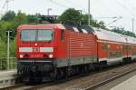 143 935-5 mit einer RB nach Halle/Saale fhrt aus den Bahnhof Burgkemniz am 19.06.2009