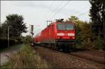 143 661 (9180 6143 661-7 D-DB) ist mit einer RB27  Rhein-Erft-Bahn  bei Bonn-Oberkassel unterwegs.