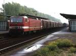 143 933-0 mit Gterzug auf Bahnhof Viersen am 21-10-1992.