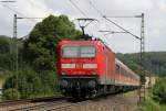 RB 19279 (Geislingen(Steige)-Ulm Hbf) mit Schublok 143 886-0 bei Amstetten 28.7.11