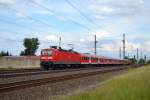 143 293 als RegionalBahn unterwegs von Halle(Saale) nach Eisenach im August 2011.