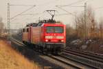 143 659-1 mit 111 170-7 im Schlepp bei Staffelstein am 30.01.2012.