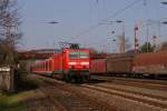 143 304-4 mit der S6 nach Kln-Nippes in Dsseldorf-Rath am 28.03.2012