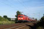 143 932 (kurz nach der Revision) mit dem RE 4290 von Frankfurt (Main) Hbf nach Koblenz Hbf, aufgenommen im September 2012 bei Mainz.