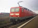143 293-9 mit ihrer Regionalbahn im Bahnhof Nordhausen 02.01.2013