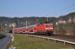 143 173 (91 80 6143 173-3 D-DB) + Dosto als S1 (37745) von Meien nach Schna am 05.03.2013 bei Strand