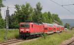 143 312-7 mit der RB 26929 (Freiburg(Brsg)Hbf-Neustadt(Schwarzw) in Himmelreich 11.6.13