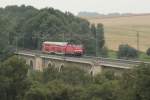 143 359 überquert am 29.07.2011 mit RB 17315 von Zwickau nach Dresden den Viadukt bei Frankenstein.