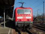 Am 09.03.2014 war 143 289 mit der RB 29 in Stendal auf Gleis 5.