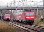 143 952-0 mit RE33215 auf dem Weg nach Sassnitz. (Stralsund am 24.11.06)