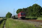 243 005 mit einem Sonderzug nach Emden am Morgen des 31.05.14. bei Rohrsen.