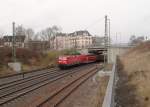 143 033 zu sehen bei der Einfahrt in Plauen/V. oberer Bahnhof am 11.12.14.