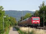 143 092 hatte am 14.7.13 den lieben langen Tag Dienst auf der Strecke Tübingen - Stuttgart. 
Die Lok konnte bei einer angenehmen Temeperatur zwischen Metzingen und Bempflingen aufgenommen werden. 