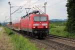 Trabbi auf der Rheintalbahn - 143 640-1 mit einem RE nach Basel Bad Bf.