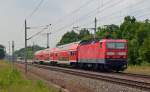 143 338 erreicht mit einer RB aus Wittenberg nach Halle(S) am 25.06.15 den haltepunkt Burgkemnitz.