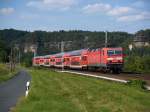 DB Regio 143 585, Kurort Rathen, 16-7-2015
