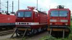 243 005-6 DR und 143 043-8 bei der DB Regio Halle zum Tag der offenen Tür am 14.07.2012