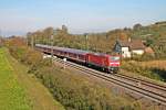 Am 30.10.2014 fuhr die 143 856-3  Hinterzarten  als 111er-Ersatz mit einer RB (Basel Bad Bf  - Offenburg) in den Bahnhof von Müllheim (Baden).