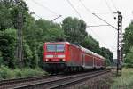 143 107 DB mit RB75 nach Wiesbaden - Streckenabschnitt: Nauheim / Mainz-Bischofsheim - 11.06.2015