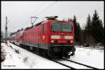 143856 fährt hier am 12.3.2016 um 9.13 Uhr in Hinterzarten mit dem RB 143856 nach Neustadt aus.