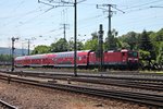 Durchfahrt am 14.06.2015 von der Trierer 143 280-6 mit einer RB 27 (Koblenz Hbf - Köln Hbf) in Koblenz Lützel gen Rechte Rheinseite.