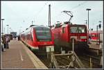 Am 30.03.2007 wartet 143 202 mit einer RB59  Hellwegbahn  auf die Abfahrt nach Soest.