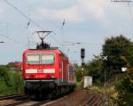 RB 15531 (Koblenz Hbf-Wiesbaden Hbf) mit Schublok 143 878-7 am km 59,2 14.8.09