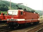 143 932-2 auf Bahnhof Finnentrop am 18-07-1996.