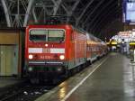 143 639-3 als Regional Express nach Halle/s. am 11.12.2012 im Leipziger Hbf.