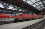 RB Wittenberg mit 143 337-4 als  Zweiteiler Doppler  Garnitur im Leipzig Hbf 28.05.2015