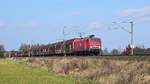 MEG 610 (143 848) mit Autotransportzug in Richtung Osnabrück (Hüde, 15.03.18).
