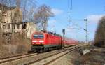 143 360 mit dem RE 4787 am 04.03.16 in Plauen/V.