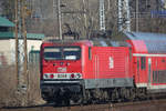 MEG 603 (143 851-4) im Einsatz bei der RB 14 von Berlin Schönefeld Flughafen in Richtung Nauen bei der Ausfahrt am 15.02.2017