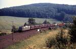 Lange Jahre fester Bestandteil der Traktion auf der Nord-Süd-Strecke : Die Baureihe 150. Auch solche Güterzüge sind heute Geschichte (Eichenberg, Juli 1979).