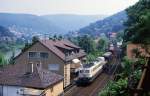 150 062 durchfhrt Schlierbach bei Heidelberg, 31.05.1986.