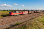 151 001 und 151 035 ziehen bei Hebertshausen einen Kesselzug in Richtung Ingolstadt