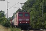 Farbsonderling 151 086 am 14.07.2007 bei Buchholz (Nordheide).
www.bahnpix.de