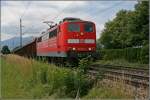 Die am 30.09.73 abgenommene 151 011 fhrt nach der bergabe des Holzzuges an die BB in Kufstein, mit einem leeren Zug zurck Richtung Mnchen.