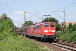 151 028-8 + 151 xxx-x mit Kohlezug in Limmer am 02.06.09