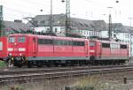 Die 151 167-4 & 151 163-3 fahren in DT Lz durch Koblenz Ltzel am 03.04.2010