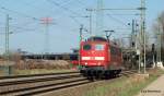 151 039-5 poltert am 17.04.10 als Lz durch Hamburg-Waltershof Richtung Rbf Alte-Sderelbe.