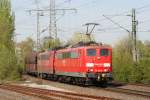 151 160-9 + 151 103-9 mit einem Erzzug in Dsseldorf-Eller am 09.04.2011