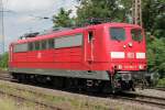 Die saubere 151 062-7 fhrt Lz und abgebgelt durch Ratingen Lintorf am 17.08.2011