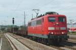 185 075-9 ist mit einem gemischten Gterzug am 10.05.2012 in Kaiserslautern