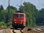 151 087-4 ist am 17.07.2012 als Lz auf der KBS 480 vor Eschweiler Hbf Richtung Aachen unterwegs.