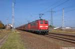 151 049-4 & 151 059-3 DB Schenker Rail Deutschland AG mit einem Falns Ganzzug in Satzkorn und fuhren in Richtung Golm weiter. 19.10.2012